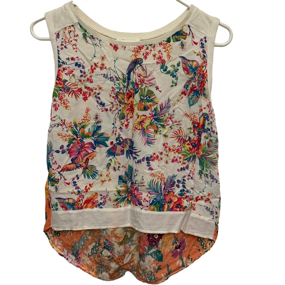 Zara Parrot & Floral Print Top